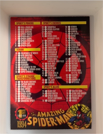 1994 Fleer Amazing Spider-Man #150 Checklist — front