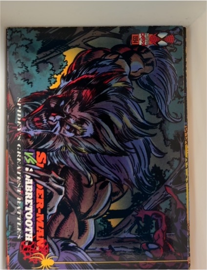 1994 Marvel Cards The Amazing Spider-Man #120 Spider-Man Versus Sabretooth — front