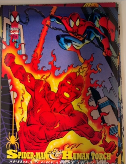 1994 Fleer Amazing Spider-Man #93 Spider-Man and Human Torch — front