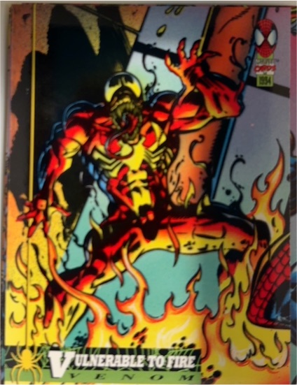 1994 Fleer Marvel Spider-Man #16 Venom Vulnerable to Fire — front