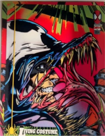 1994 Fleer Marvel The Amazing Spider-Man #13 Living Costume Venom — front
