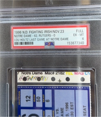 1996 Notre Dame Fighting Irish Football Ticket Stub vs Rutgers Lou Holtz Last Game — front