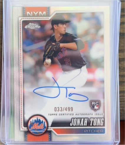 2026 Topps Chrome #RA-JTO Jonah Tong — front