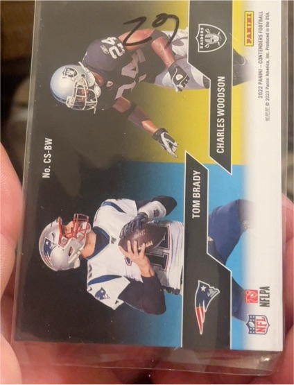2022 Panini Contenders Contenders Series #CS-BW Tom Brady / Charles Woodson — front