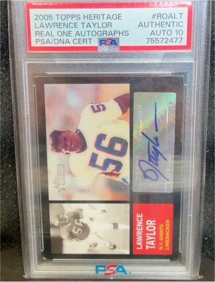 2005 Topps Heritage #ROA-LT Lawrence Taylor Real One Autograph — front