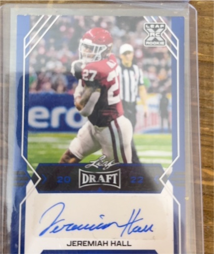 2022 Leaf Draft #BA-JH2 Jeremiah Hall — front