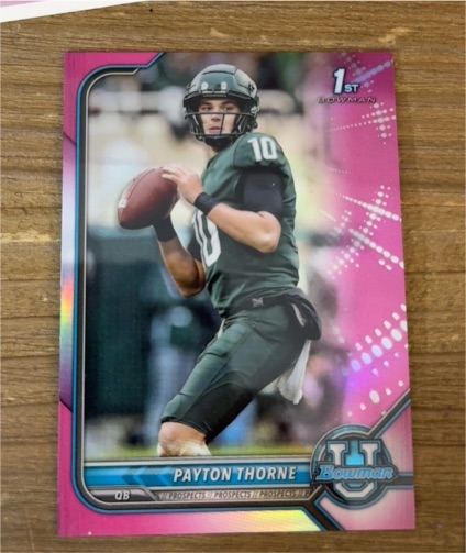 2022 Bowman University #56 Payton Thorne Pink Refractor — front