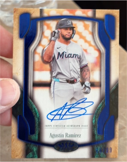 2026 Topps Tier One #BOA-AR Agustin Ramirez Break Out Autograph Blue /99 — front