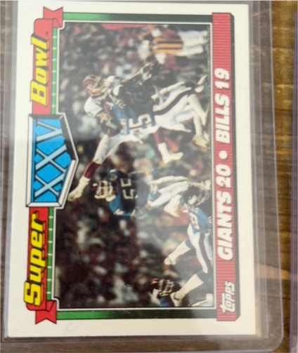 1991 Topps #1 Super Bowl XXV Giants 20 vs Bills 19 — front