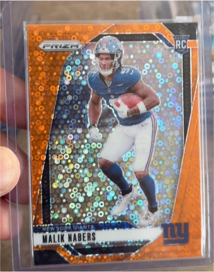 2024 Panini Prizm #370 Malik Nabers Orange Disco Rookie — front