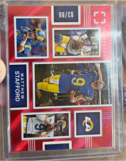 2025 Panini Photogenic Scrapbook #14 Matthew Stafford — front