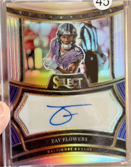 2024 Panini Select Signatures #SP-ZFS Zay Flowers Silver Prizm Autograph — front