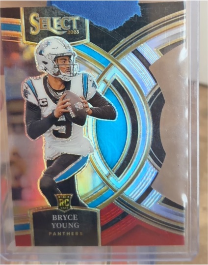2023 Panini Select #167 Bryce Young Premier Red White and Blue Prizm Die Cut Rookie — front