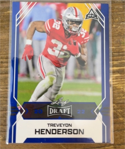 2022 Leaf Draft #06 Treveyon Henderson Blue — front