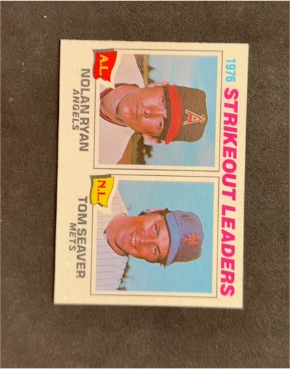 1977 Topps #6 1976 Strikeout Leaders Nolan Ryan / Tom Seaver — front