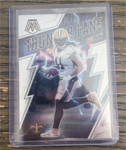 2022 Panini Mosaic Thunder Lane #TL-11 Alvin Kamara — front
