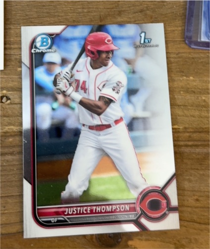 2022 Bowman Chrome #BCP-59 Justice Thompson — front