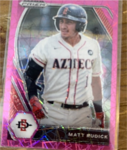 2021 Panini Prizm Draft Picks #PDP216 Matt Rudick Pink Velocity Prizm — front