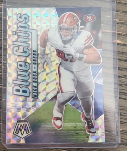 2020 Panini Mosaic Blue Chips #BC2 Nick Bosa — front