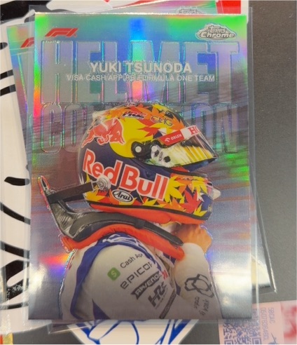 2024 Topps Chrome Formula 1 Helmet Collection #HC-13 Yuki Tsunoda — front