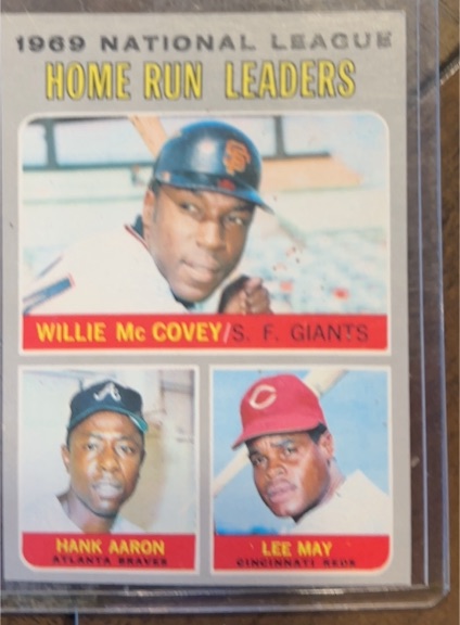 1970 Topps #65 NL Home Run Leaders Willie McCovey/Hank Aaron/Lee May — front