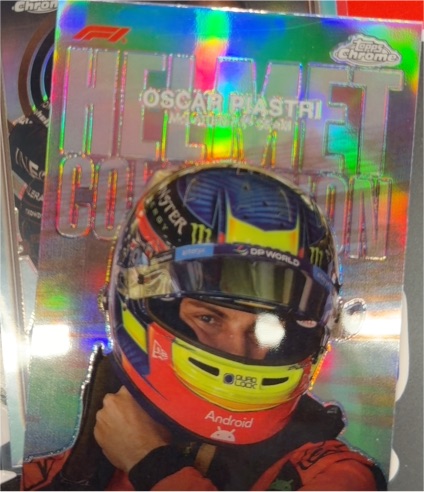 2024 Topps Chrome Formula 1 Helmet Collection #HC-8 Oscar Piastri — front