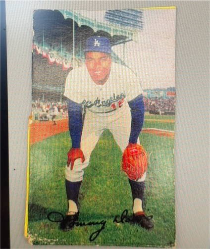 1950s Tommy Davis Los Angeles Dodgers Baseball Card — front