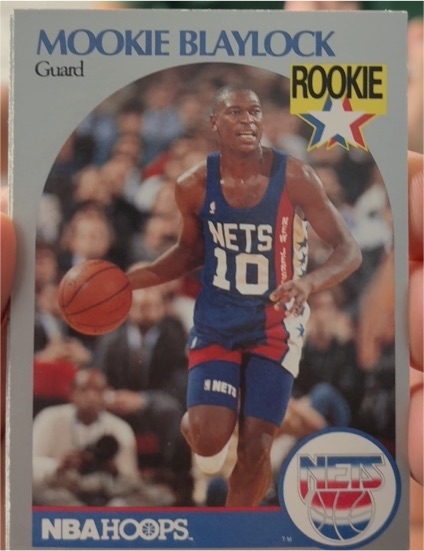 1990 NBA Hoops #193 Mookie Blaylock Rookie Card New Jersey Nets — front