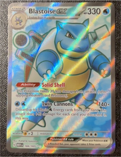 2023 Scarlet & Violet 151 #184/165 Blastoise ex — front