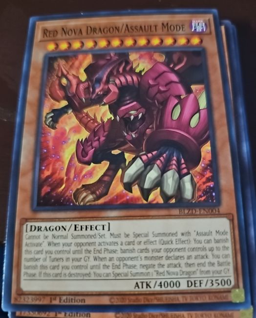 2020 Yu-Gi-Oh! Blazing Dominion #BLZD-EN004 Red Nova Dragon/Assault Mode — front