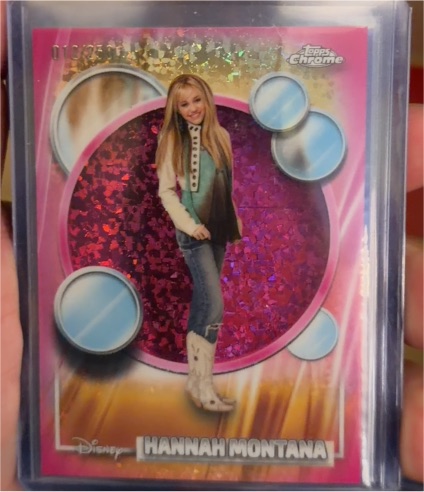 2026 Topps Chrome Disney #4 Hannah Montana Pink Mini Diamond — front