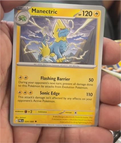 2009 Pokémon Plasma Blast #024 Manectric — front