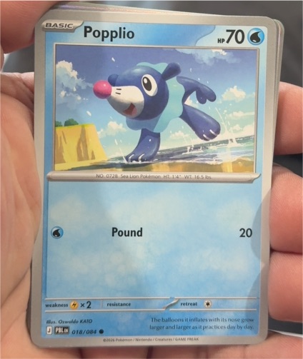 2026 Pokémon #018 Popplio — front