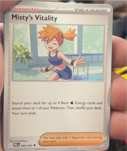2026 Nintendo Pokemon TCG Misty's Vitality 080/084 PBL Trainer Supporter — front