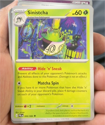 2026 Pokémon TCG Pitch Black #006 Sinistcha — front