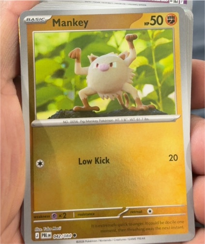 2026 Pokemon #042 Mankey — front