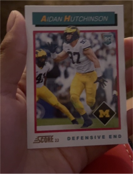 2022 Score 1992 Throwback Rookie #TB6 Aidan Hutchinson — front