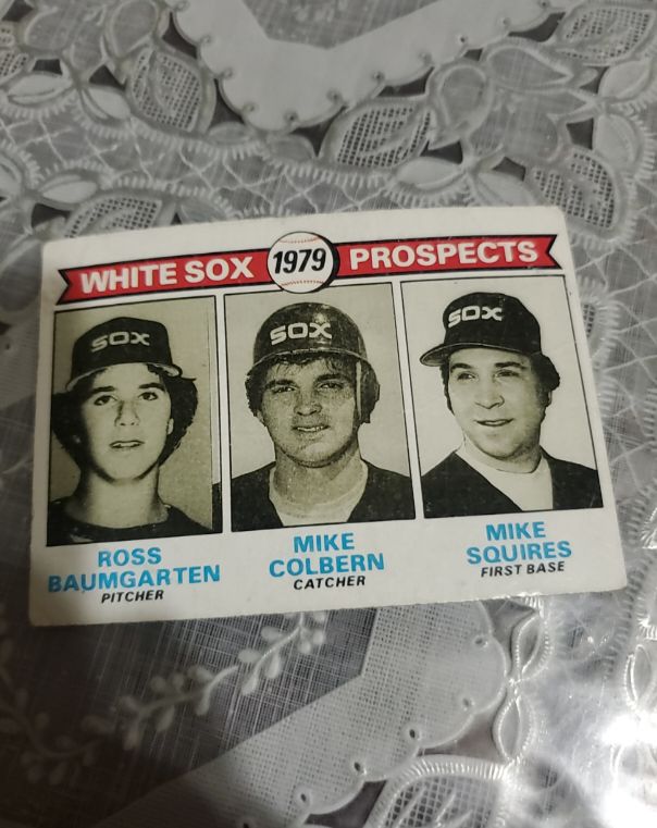 1979 Topps #704 White Sox Prospects Ross Baumgarten / Mike Colbern / Mike Squires — front