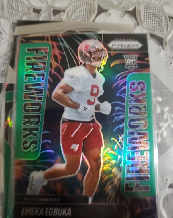 2025 Panini Prizm #2 Emeka Egbuka Fireworks — front