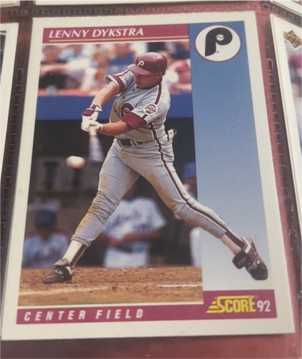 1992 Score #560 Lenny Dykstra Philadelphia Phillies — front