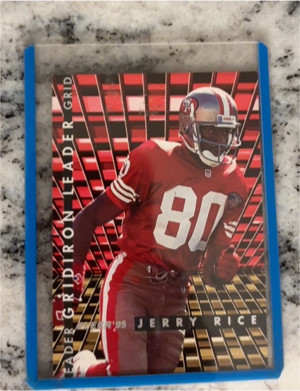 1995 Fleer Gridiron Leader #4 Jerry Rice — front