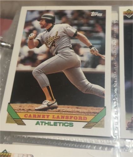 1993 Topps #127 Carney Lansford Oakland Athletics — front