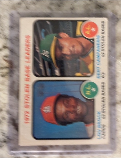 1973 Topps #64 Lou Brock & Bert Campaneris Stolen Base Leaders — front