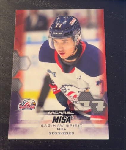 2022-23 Michael Misa Saginaw Spirit OHL Team Set Single Player Card — front