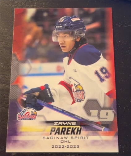 2022-23 Upper Deck Saginaw Spirit #19 Zayne Parekh — front
