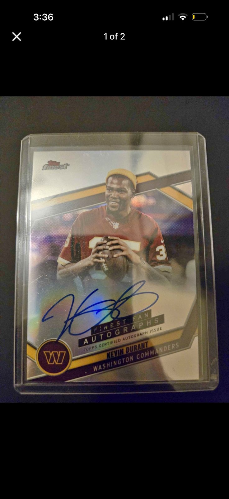 2025 Topps Finest Finest Fan Autographs #FAN-KD Kevin Durant — front
