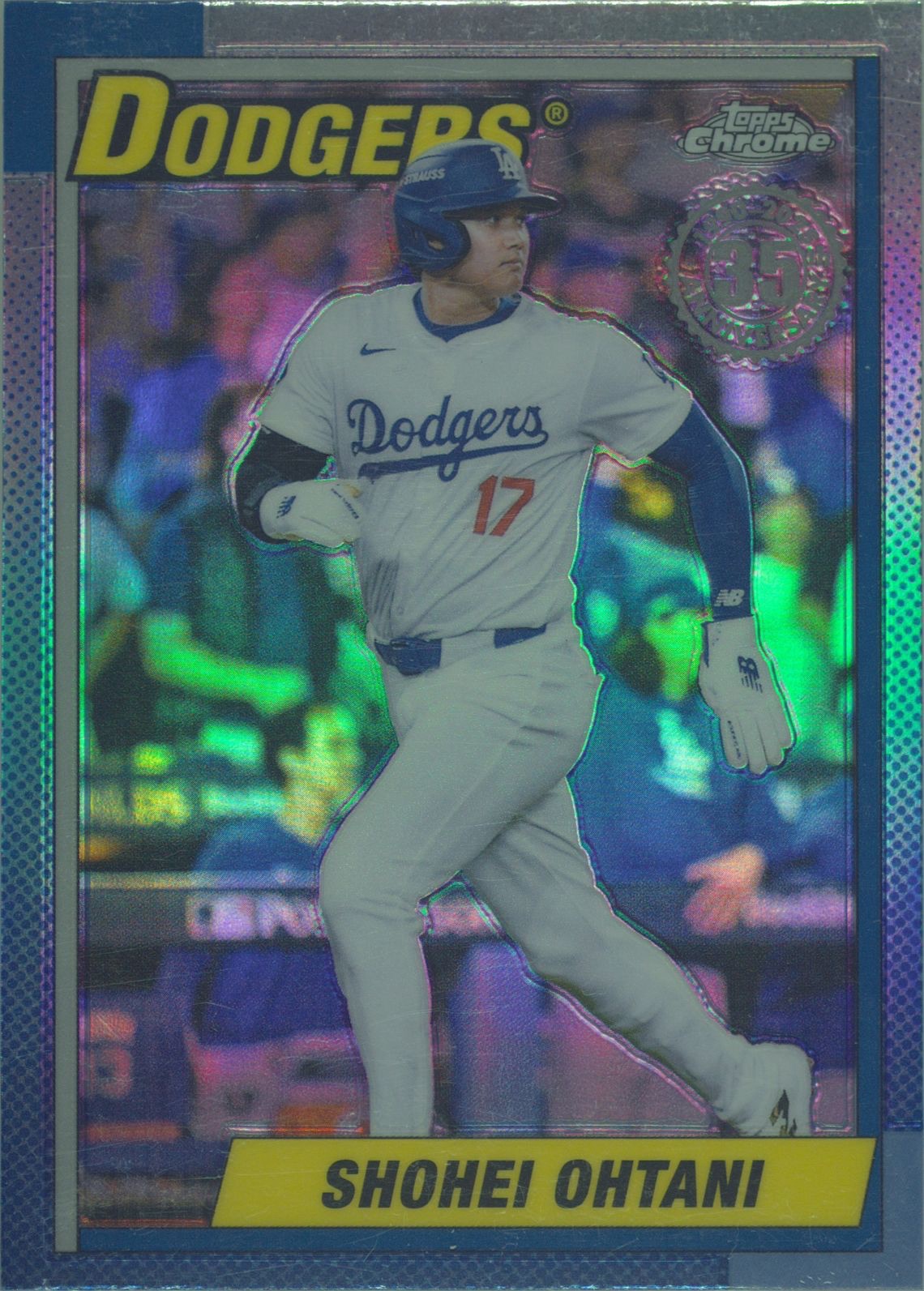 2025 Topps Chrome #90CB-7 Shohei Ohtani 35th Anniversary Throwback Dodgers — front