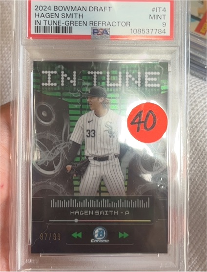 2024 Bowman Draft #IT4 Hagen Smith In Tune Green Refractor — front