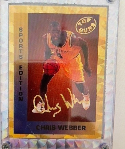 1993 Sports Edition Top Guns #NNO Chris Webber — front