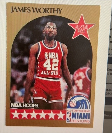 1990-91 NBA Hoops #26 James Worthy All-Star West — front
